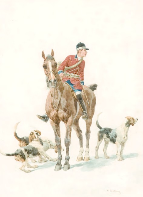 Piqueur et ses chiens par Charles de Condamy - Société de Vènerie